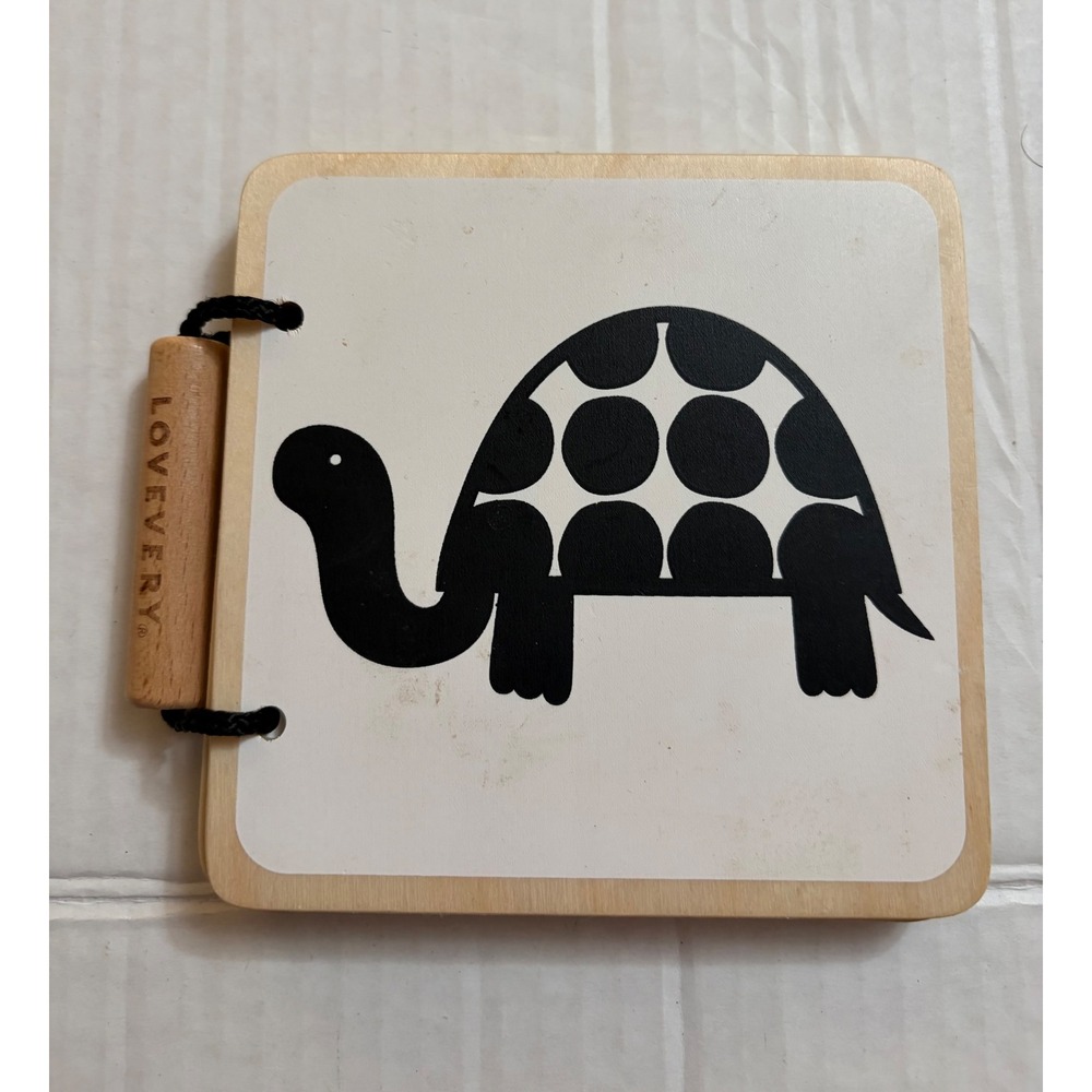 Lovevery Wooden Board Book High Contrast Black White Baby Sensory Toy Montessori